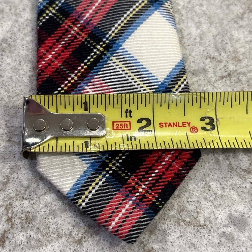 J.Crew Necktie Red Tartan Plaid Silk Wool Mens Preppy Formal Tie